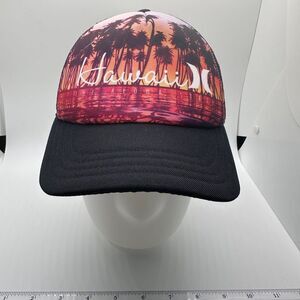 Hurley Hawaii Aloha‎ Red and Black Beach Sunset Trucker Baseball Snapback Cap